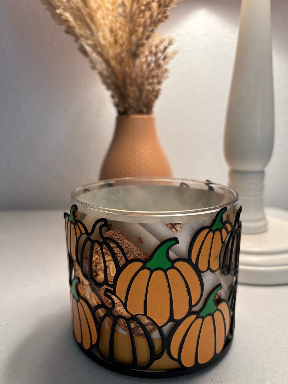 Bath & Body Works Halloween pumpkin 3-wick candle holder